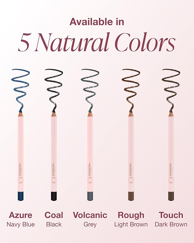 Mineral Fusion Eye Pencil (Light Brown - Rough) - Eyeliner with Soothing Chamomile, Meadowfoam & Vitamin E - Smooth & Long Lasting, Hypoallergenic, Non-Irritating Eye Makeup