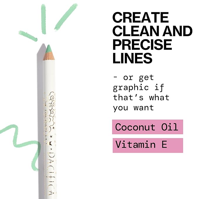 Pacifica Waterproof Eyeliner Pencil – Pastel Mint Green Liner Longwear, Smudge-Proof, Eye Liner Eye Makeup Vegan & Cruelty-Free Ophthalmologist Tested