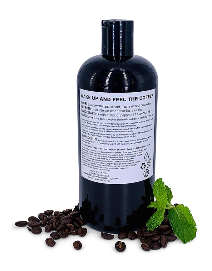 CoffeeMint - Coffee and Peppermint Body Wash for Women & Men - Vegan Body Wash, Paraben Free Body wash, Cruelty Free body Wash, (16 oz) - by Wash with Joe