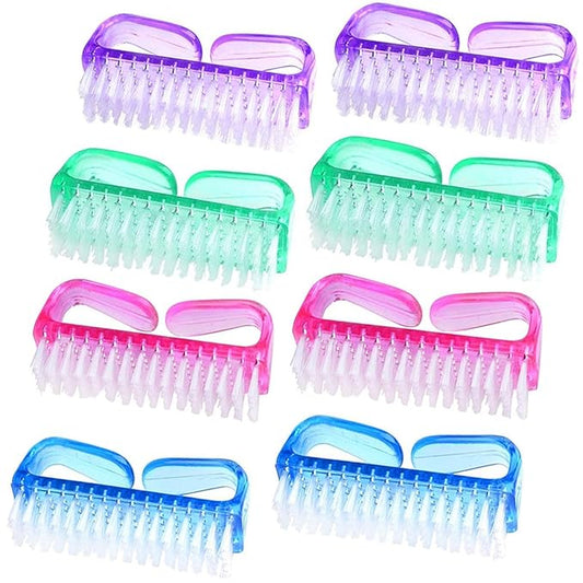 Handle Grip Nail Brush, Nail Cleaning Brushes Pedicure Scrubbing tool, Toes Fingernail Brush Scrub Cleaner kit for Men and Women 8 Pack (Multicolor)