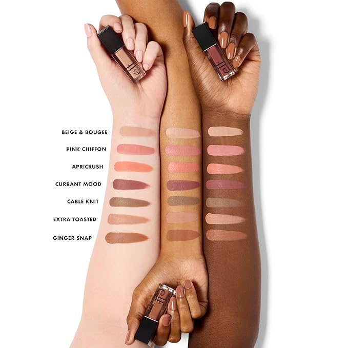e.l.f. Liquid Velvet Eyeshadow, Crease-Resistant Liquid-to-Powder Eyeshadow For A Rich, Soft-Matte Finish, Vegan & Cruelty-Free, Extra Toasted
