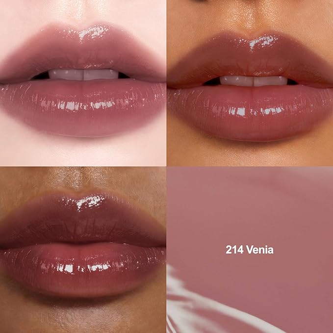 DINTO Blur-Glowy Lip Tint - Glossy Finish, Hydrating, Long Lasting, Lightweight Texture, Non-Sticky, Vegan & Cruelty-Free, K beauty (214 Venia, 0.11 fl.oz) (30 colors)