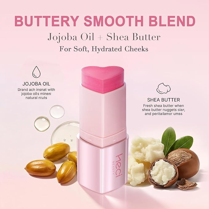Cream Blush Stick - Multi-Use Makeup for Cheeks & Eyes, Lightweight & Blendable Formula, Satin Glow Finish, Hydrating Cream Blush for All Skin, Long Lasting Wear,BLOSSOM, 0.25 oz