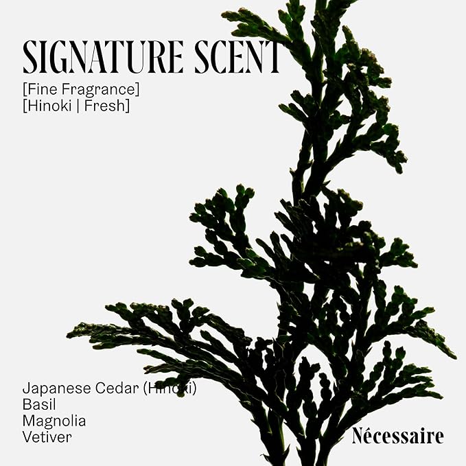 Nécessaire The Body Wash Hinoki - Natural Body Wash for Women & Men, Softening Shower Gel with Gentle Exfoliating Acids AHA/BHA/PHA. Gel Cleanse, 3.4 fl oz.