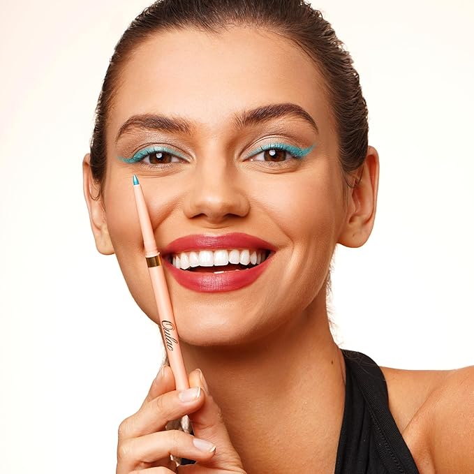 Oulac Blue Eyeliner Pencil, Waterproof Retractable Eye Liner Pen, Long Lasting Smudge Resistant, Vegan & Cruelty-Free, 15 Aruba Beach