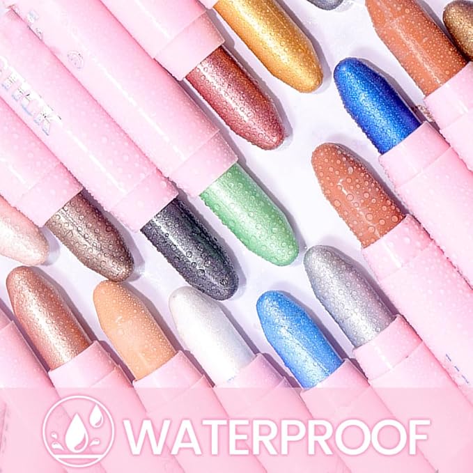 2in1 Shimmer Cream Eye Shadow Stick-Orchid Shimmer, Eyeliner Pencil Eyeshadow Palette Makeup, Waterproof Long Lasting Brightener, Crease Proof & Smudge Resistant, Cream Eyeshadow with Built-in Smudger