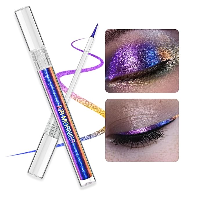 Multichrome Liquid Eyeshadow,Chameleon Eyeliner Colorful Eye Makeup,Metallic Holographic Waterproof Eye Liner Pen,Long Lasting Smooth High Pigment Eyeshadow Highlighter To Use (606) (#601)