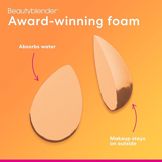 Beautyblender® | Beam Beauty Blender Makeup Sponge, Super-Soft Foam Easily Blends Foundations, Powders & Creams, Made in USA, Reusable, Washable, Streak Free Application, Vegan, Cruelty Free