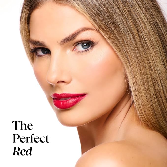 Mini 4Ever Haute Lipstick – Red Lipstick Long Lasting, Bold Satin Finish, Vegan, Cruelty-Free - Clean & Natural, Travel-Friendly Lip Color (Red Haute)