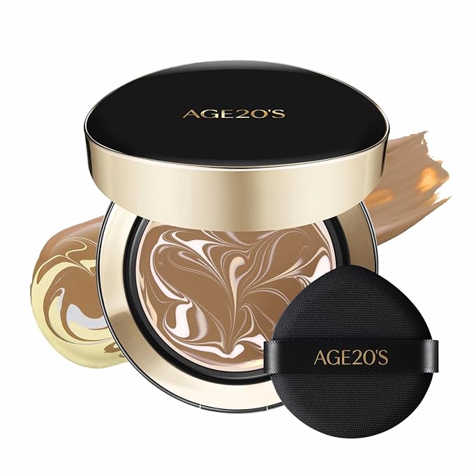[Vegan] AGE20'S Signature Essence Pact | Pack of 1 | 33W WARM HAZELNUT | Korean Cushion Foundation | Cream Foundation, Dewy & Glow Finish, Natural Coverage, SPF 50+