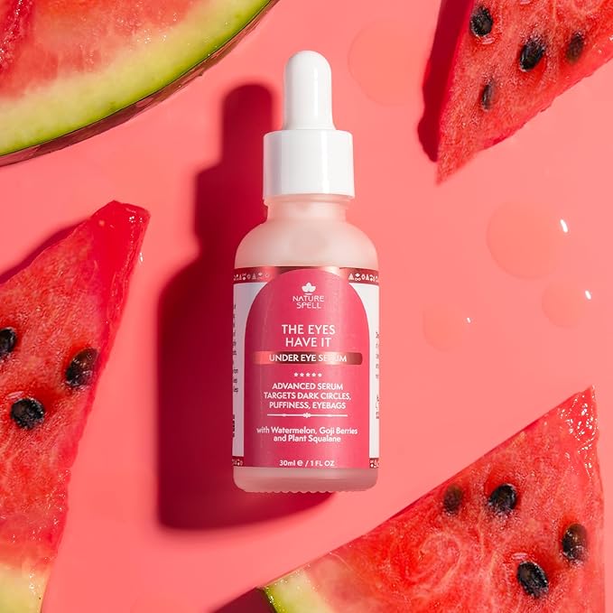 Nature Spell Eye Serum, Infused with Watermelon & Goji Berries, For All Skin Types, Vegan, 1 Fl Oz