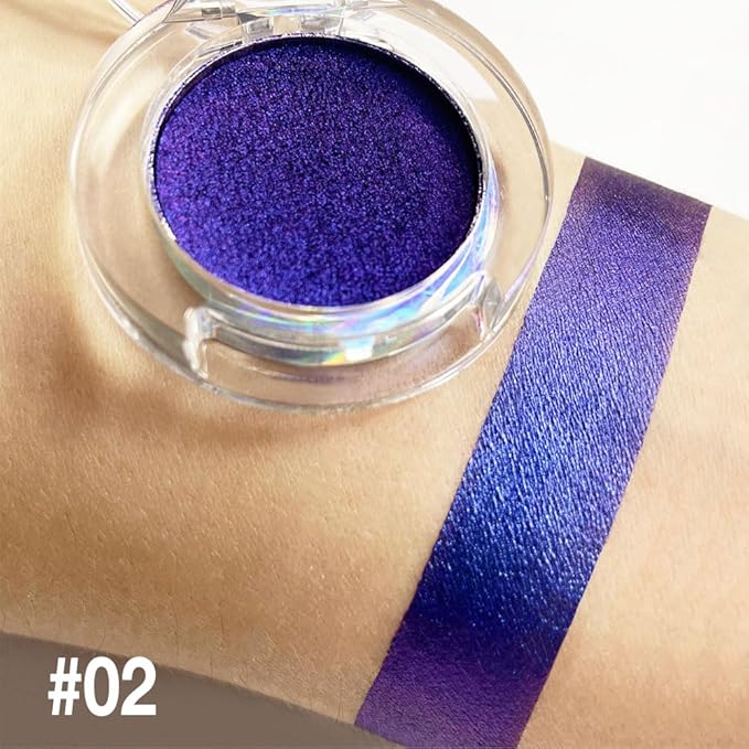 evpct Royal Blue Purple Duochrome Eyeshadow Palette Makeup, Metallic Chameleon Duo Chrome Multichrome Gothic festival Single Eye shadow Palette Makeup for Older Women, Face Glitter Eyeshadow Liquid