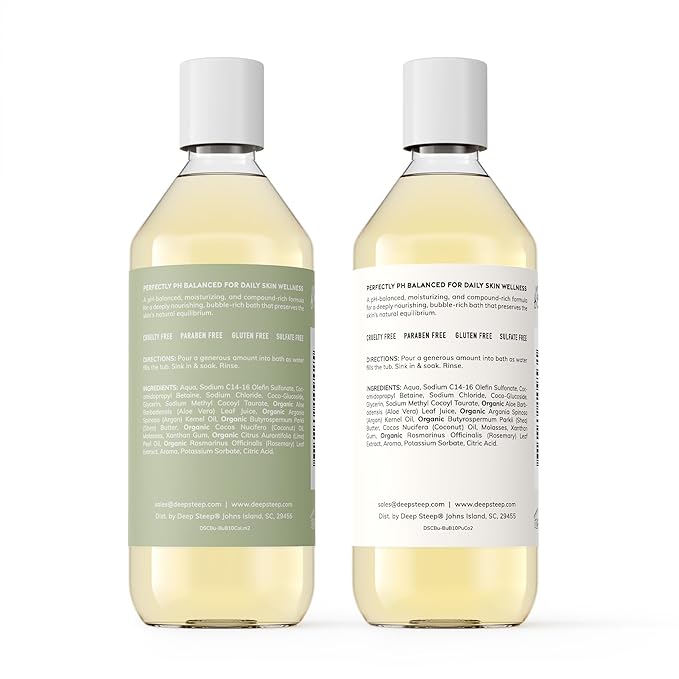 Deep Steep Bubble Bath, 10oz (2 Pack) (10 Fl Oz (Pack of 2), (Tropical)- (Pure Coconut & Coconut Lime))