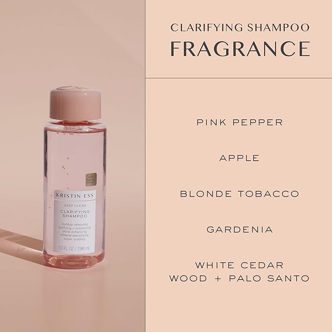 Kristin Ess Deep Clean Clarifying Shampoo for Oily Hair & Build Up | Detox Purifying + Cleansing Oily Hair Treatment - Sulfate Free + Vegan - Product for Thick, Curly + Color Treated Hair