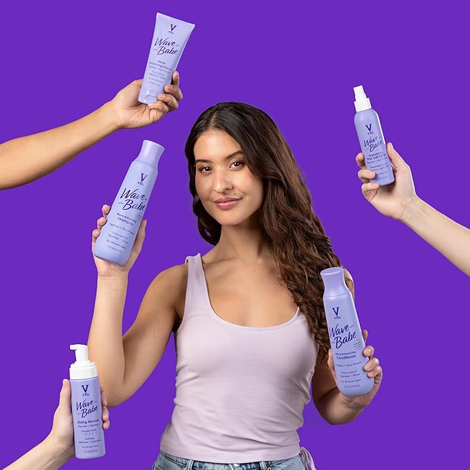 V&Co. Wave Babe Wavy Hair Conditioner – Sulfate Free & Paraben Free Moisturizing Hair Care with Rice Protein & Peptides for Hydration, Frizz Control & Wave Definition – 12 fl oz