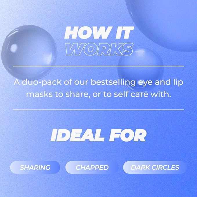 Vitamasques Under Eye Patches & Lip Mask Sheets, Best of Eyes & Lips Set 2 Packs - Eye Patches for Puffy Eyes - Under Eye Masks for Dark Circles and Puffiness - 2 x 4 Packs - 8 Pads