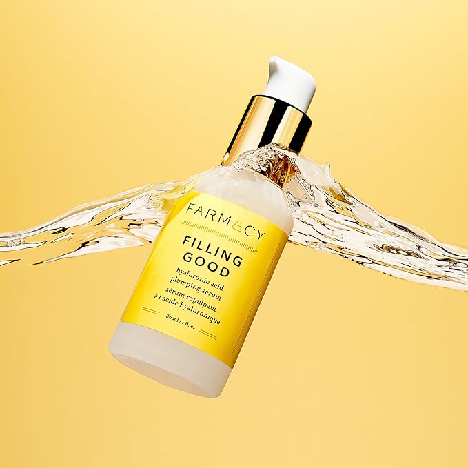 Farmacy Hyaluronic Acid Serum for Face - Filling Good Face Serum with Vegan Collagen Peptides - Helps Smooth Fine Lines + Wrinkles - Hydrating, Plumping + Anti Aging Skin Care (30ml)