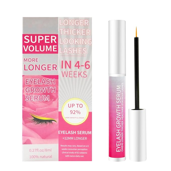 Lash Serum for Eyelash Growth: Premium Eyelash Growth Serum with Advanced Formula to Boost Longer Fuller and Thicker Lashes and Eyebrows - Gentle & Vegan for Sensitive Eyes(8ML)