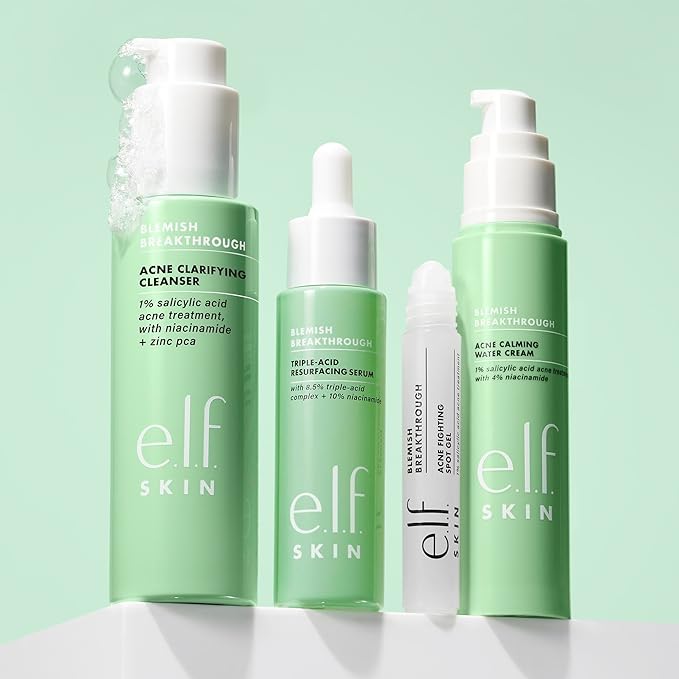 e.l.f. SKIN Blemish Breakthrough Calming Water Cream, Lightweight Blemish-Fighting Face Moisturiser, Prevents New Blemishes & Calms Skin (Pack of 2)