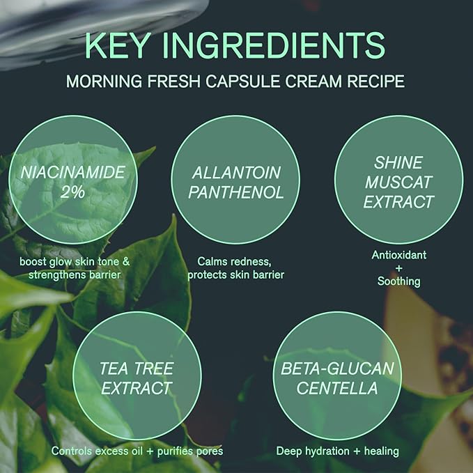 URBANAND Morning Fresh Capsule cream, Vegan Skin Care, Face Moisturizer for Skin Radiance, Lighgtweight gel for Glow Hydration, Korean Skin Care (5.07 fl oz.)
