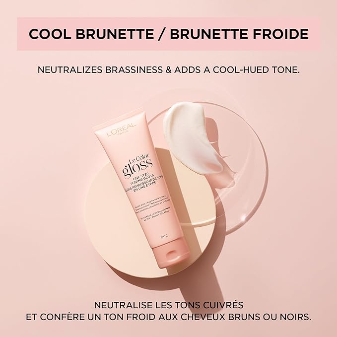 L'Oreal Paris Le Color Step Toning Hair Gloss,Cool Brunette,4 Ounce,(Pack of 12)