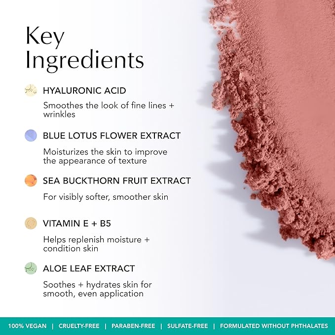 Thrive Causemetics Dream Chaser Reviving Powder Blush, Moisturizing Blush Makeup Essential with Vitamin E for Women, Long Lasting, Lightweight Face Makeup, Vegan, Shade Kim (Peachy Pink Matte)