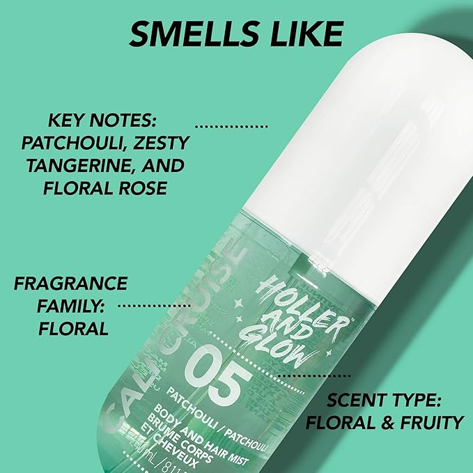 Cali Cruise Patchouli Body & Hair Mist, 240ml/8.11 Fl Oz, Long Lasting Scent, Vegan & Cruelty Free, Hair & Body Mist, Our Body Mists Are Skin Safe