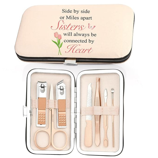 Sister Gifts,Sister Christmas Birthday Gifts for Soul Sisters Girls Stocking Stuffers from Sisters Adult Brother Galentines Graduation Mothers Valentines Day Gift Nail Clippers Manicure Kit for Women