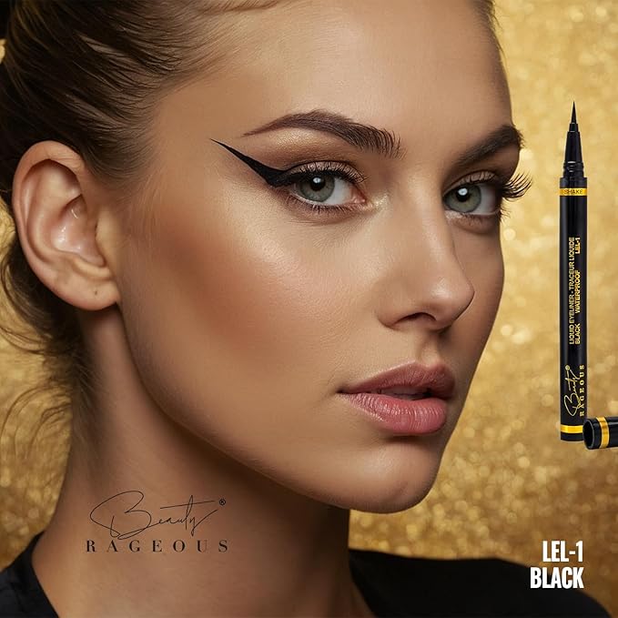 Liquid Black Eyeliner - Waterproof, Smear-Resistant (LEL-1), Vegan, Cruelty-Free