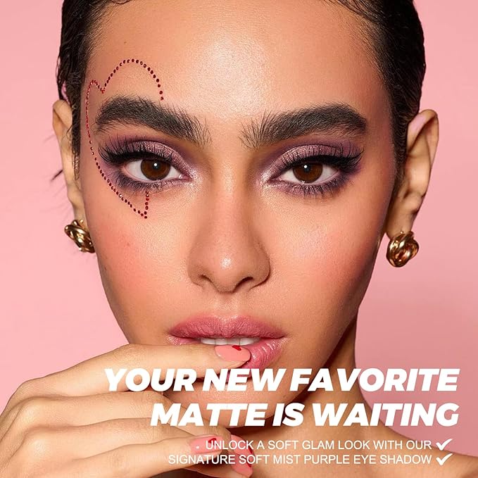 Single Eye Shadow Palette Makeup for Older Women, Plum Lavender Purple Natural Eyeshadow Palette, High Pigment Mini Monochrome Eyeshadow Vegan, Cruelty-Free