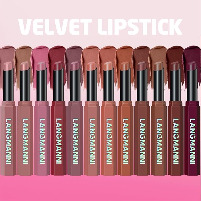 Jolilab 3Pcs Velvet Matte Lipstick Nude Matte Soft Dark Color Stick High Pigmented Long-Lasting Waterproof Lip Stick Lip Balm Beauty Cosmetics Gift for Women(Curated #1+6+8)