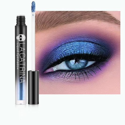 Liquid Shimmer Eyeshadow, Pigmented Ocean Blue Metallic Liquid Eye Shadow Eyeliner Makeup for Smoky Eyes, Long Lasting Quick-Drying One-Swipe Coverage Royal Blue Sparkle Eyeshadow for Party, Y2K #10