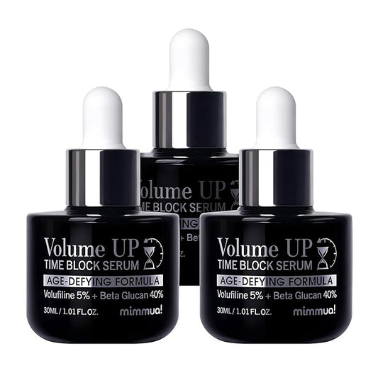 Volume Up Time Block Serum | Anti-Aging 5% Volufiline + 40% Beta Glucan | Plumps Wrinkles by Stimulating Fat Cell Production | Undereye, Forehead, Frown Lines&Neck Wrinkles | 30ml / 3pcs