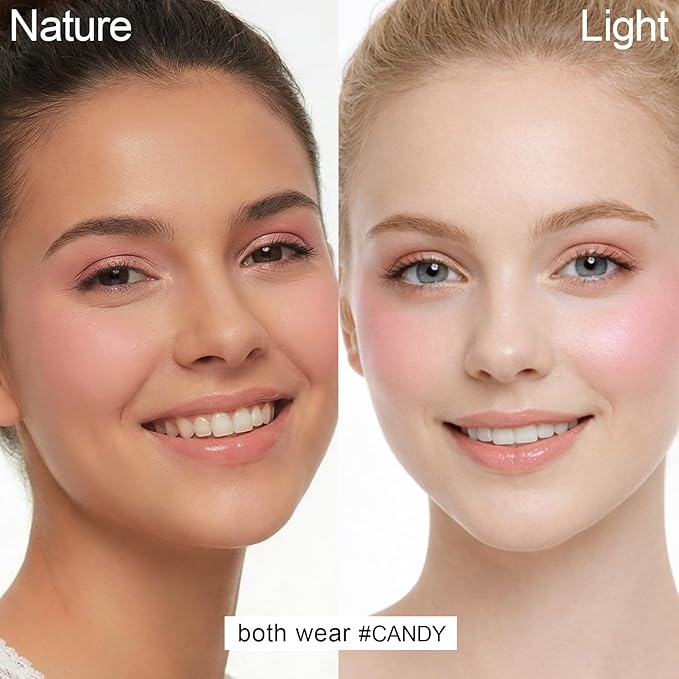 Cream Blush Stick, Heart-Shaped Cream-to-Powder Blush 0.25 oz – Soft-Focus Long-Lasting Cheek & Eye Color, Jojoba Oil & Shea Butter, Vegan & Cruelty-Free, Gift for Her,CANDY