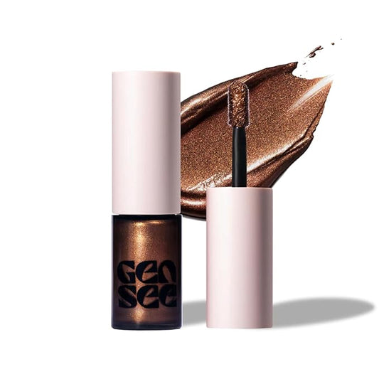 Gen See Mixed Media Metallic Liquid Eyeshadow, Moneypenny – High Shine Molten Metal Eye Color, Featherlight Full Coverage Shimmer, Multi-Use Highlight Makeup, Vegan Cruelty-Free, Made in Italy