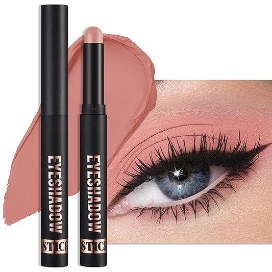 Erinde Cream Matte Eyeshadow Stick, Medium Warm Brown Eye Shadow Sticks, Cream to Powder Eyeshadow Crayon, Buildable & Blendable Long-Lasting Waterproof Eye Shadow Stick, Vegan & Cruelty-Free, 12