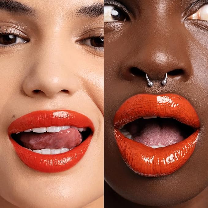 aboutface Cherry Pick Lip Color Butter – High-Shine, Hydrating Lip Balm with Pomegranate Flower Extract & Cherry Butter – Vegan, Cruelty-Free, Clean Beauty – 0.06 oz (Orange Daze – Red Orange)