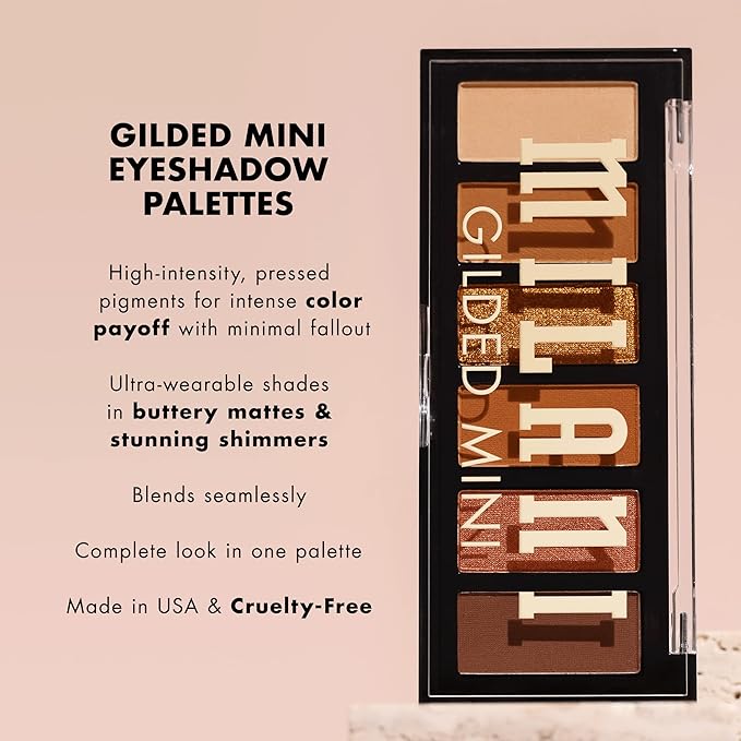 Milani Gilded Mini Eyeshadow Palette with 6 Matte & Shimmer Hues - Whiskey Business