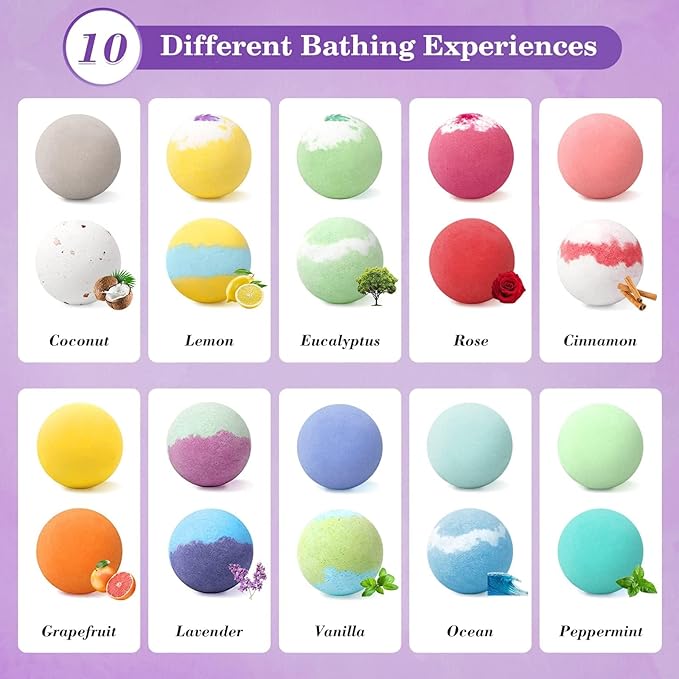 40PCS Bath Bombs for Women Presents Set Natural Wonderful Fizz Effect Bath Bomb with Shea Butter & Essential Oils, Bubble Bath Mothers Day Presents for Mom, Wife, Girlfriend(2 Sets)