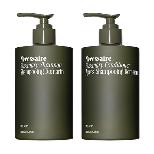 Nécessaire Rosemary Hair Duo | Multi-Protein Strengthening Rosemary Shampoo and Conditioner Set For Thinning Hair. For Women + Men. Free Of Sulfates. Color-Safe. 500 ml / 16.9 fl oz