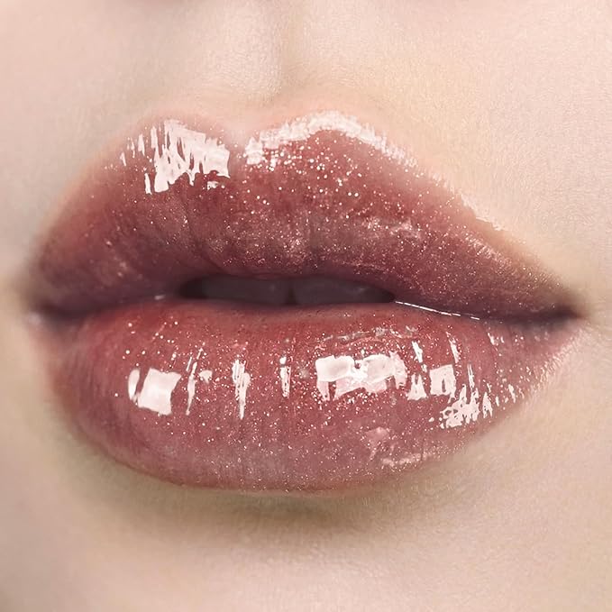 MAKEUP Glitter Lip Gloss –Nourishing and Hydrating with High-Shine Glimmer Finish & Sheer Wash Of Color, Chocolate Scent, Non-Sticky, Vegan & Cruelty-free, Mauve, 0.21 fl oz