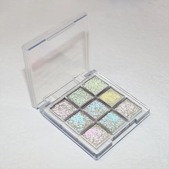 Professional super multi-chrome 9 color eyeshadow palette,long-lasting and handmade chameleon eyeshadow,100% Vegan and Cruelty Free with special colors,Super Smooth and Highly Pigmented (#02)