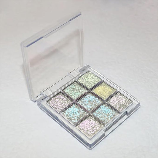 Professional super multi-chrome 9 color eyeshadow palette,long-lasting and handmade chameleon eyeshadow,100% Vegan and Cruelty Free with special colors,Super Smooth and Highly Pigmented (#02)