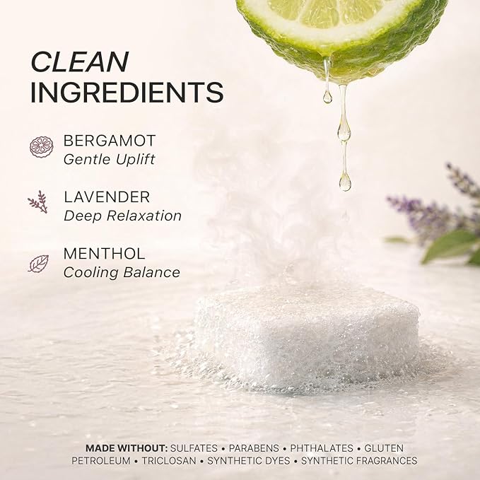 Lavender Shower Steamers Aromatherapy – USA Made with Bergamot Essential Oil, Large Shower Tablets for Women & Men, Spa Gifts for Her, Stress Relief & Relaxing Calming Pamper Gifts