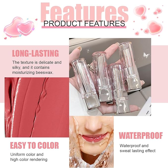 Honey Tinted Lip Stain Lip Gloss, Sheer Hydrating Lip Balm, Moisturizing Lip Color for All Skin Tones, Nourishing Lipstick with a Hint of Natural Black Cherry Tint (A04)