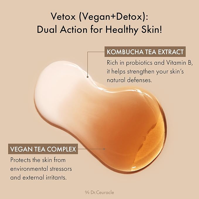 Dr.Ceuracle Vegan Kombucha Tea Essence - Hydrating Milky Toner with Kombucha Tea Extract, Centella Asiatica, Ceramide, Korean Skincare Essence (150 ml / 5.07 fl. oz.)