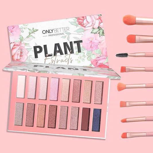 Vegan Organic Eyeshadow Palette - 16 Colors Highly Pigmented Metallic Colorful Long Lasting Nude Shimmer