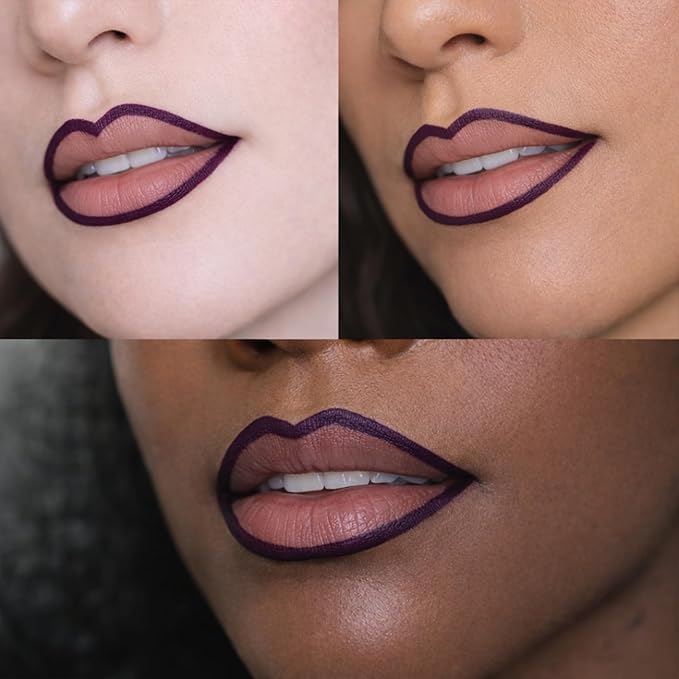 Mynena Dark Purple Creamy Matte Waterproof Lip Liner | Long Lasting Transfer-Proof | Sharpenable | Blendable Pencil for Defined Lips