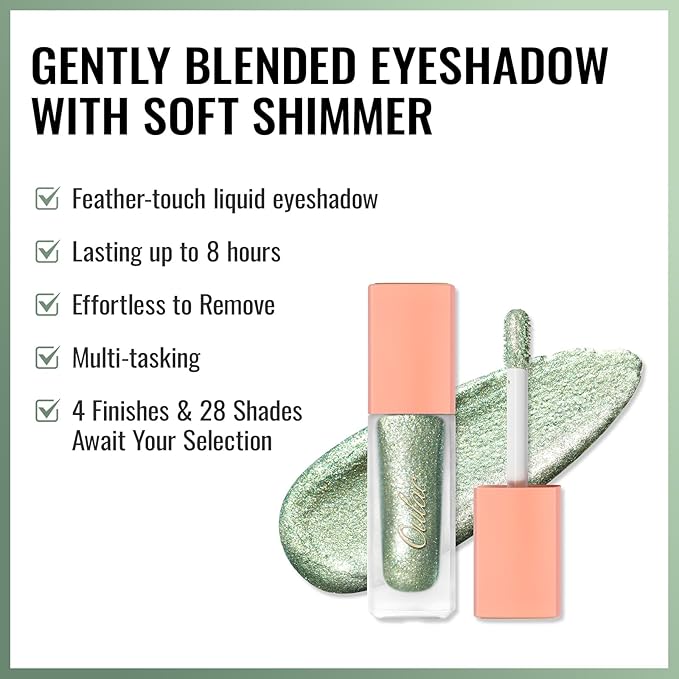 Oulac Green Liquid Glitter Eyeshadow&Eyeliner–Smooth Shimmer Eye Makeup with Sparkle Finish,All-Day Wear Lightweight Buildable Formula,Easy to Use Smudge-Proof,Gifts for Women,Vegan 5.4g (19)Starlets