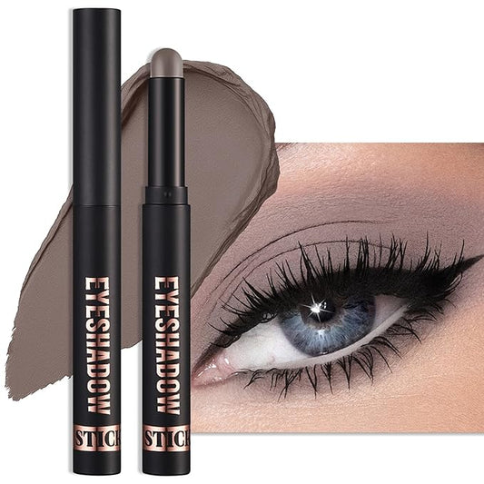 Erinde Cream Matte Eyeshadow Stick, Gray Brown Eye Shadow Sticks, Cream to Powder Eyeshadow Crayon, Buildable & Blendable Long-Lasting Waterproof Eye Shadow Stick, Vegan & Cruelty-Free, 21